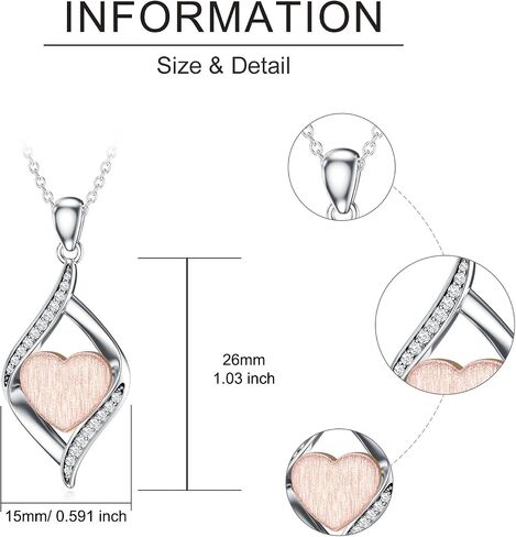 925 Sterling Silver Teardrop Urn Necklace for Ashes,Two Tone Teardrop-Shaped with Rose Gold Plated Heart Locket Necklace Keepsake Cremation Jewelry for Pet Dog Cat Human Ashes,18"+2" in Saudi Arabia