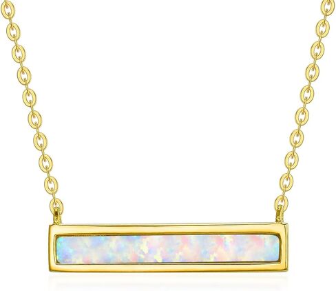 Real 14k Soild Gold Opal Bar Choker Pendant Necklaces for Women Girls Jewelry Anniversary Valentine Birthday Gifts in Saudi Arabia