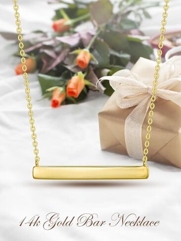 Real 14k Soild Gold Opal Bar Choker Pendant Necklaces for Women Girls Jewelry Anniversary Valentine Birthday Gifts in Saudi Arabia