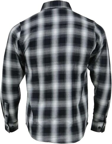 Milwaukee Leather MNG11654 Men's Black and White Long Sleeve Cotton Flannel Shirt in Saudi Arabia
