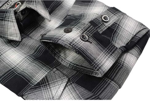 Milwaukee Leather MNG11654 Men's Black and White Long Sleeve Cotton Flannel Shirt in Saudi Arabia