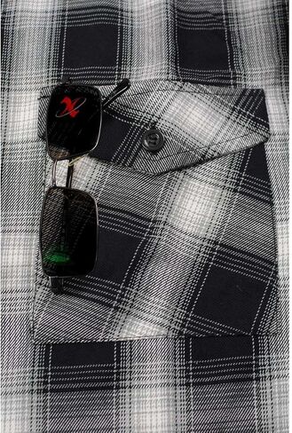 Milwaukee Leather MNG11654 Men's Black and White Long Sleeve Cotton Flannel Shirt in Saudi Arabia