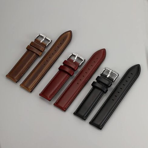 18MM 20MM 22MM Quick Release Spring Bar Vintage Red Oil Wax Cowhide Black Dark Brown Genuine Cow Leather Strap Fit For DW SKX Smart Watch in Saudi Arabia