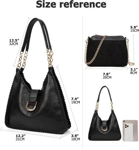 Sweetovo Tote Bag for Women Soft Vegan Leather Medium Shoulder Bag Satchel Handbag and Crossbody Purse 2pcs Set in Saudi Arabia