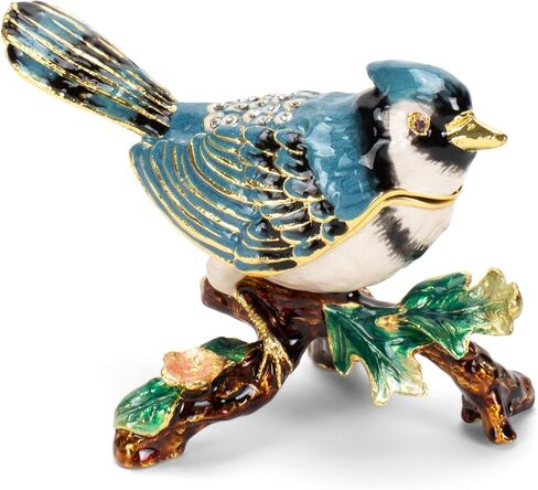 Cottage Garden Bluejay Bird Natural Blue 3.5 x 2.5 Metal Figurine Trinket Box in Saudi Arabia