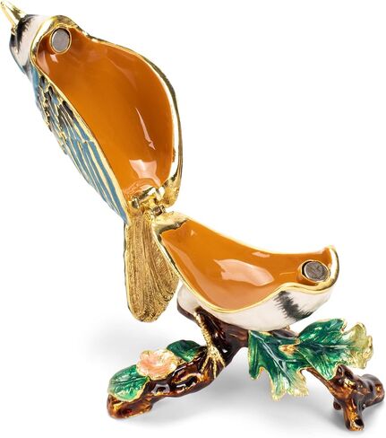 Cottage Garden Bluejay Bird Natural Blue 3.5 x 2.5 Metal Figurine Trinket Box in Saudi Arabia