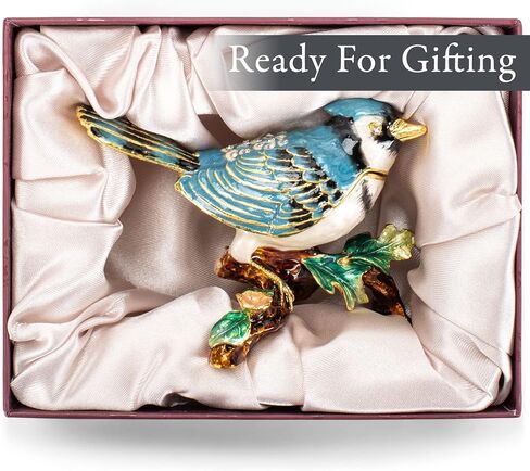 Cottage Garden Bluejay Bird Natural Blue 3.5 x 2.5 Metal Figurine Trinket Box in Saudi Arabia