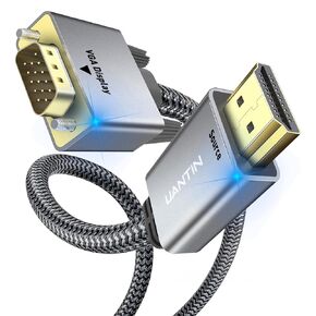 UANTIN HDMI to VGA Cable Adapter 3.3FT |Anti-Interference Gold-Plated Plugs| 1080P Aluminum HDMI Source to VGA Display Braided Cord (Male to Male) for PC,Laptop,Xbox,Graphics Card,Monitor More