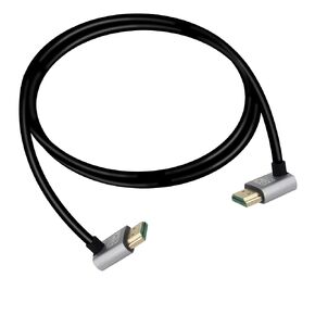 RIIEYOCA 90 Degree Left Angle HDMI Male to 90 Degree Right Angle HDMI Male, 18Gbps High Speed 2.1 Extension Coil Cable Supports 8K@60Hz, ARC,3D for DVR, HDTV, Roku Ultra（0.5M）