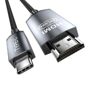 OOTOBE 6FT USB C to HDMI Cable [4K High-Speed], USB Type C to HDMI Cable for Home Office, Thunderbolt 3/4 Compatible with iPhone 15 Pro/Max, MacBook Pro/Air 2023, iPad Pro, iMac, Galaxy, HP (1pcs)