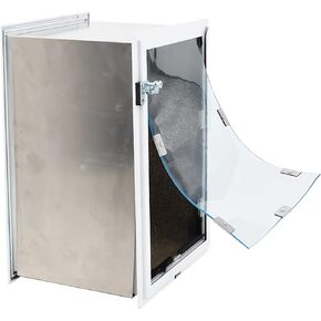 Wall Model | Cat & Dog Doors | Adjustable Tunnel Fits Up to 10" Wide Walls | Energy Efficient Double Vinyl Flaps | Locking Security Cover | Skilled Install Required | Steel Corners | Hale Pet Door
