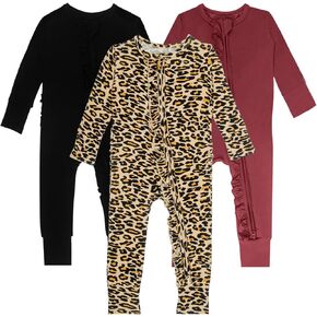 بيجامة GUISBY للأولاد الصغار، بيجامة ناعمة بسحاب مزدوج للفتيات الصغيرات 3 عبوات من عمر 0 ​​إلى 3 أشهر in Kuwait