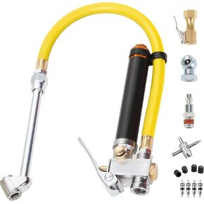Hromee Heavy Duty Tire Inflator with Pressure Gauge 120PSI with Dual Head Air Chuck and Lock On Tire Chuck, Air Compressor Accessory and Tire Valve Tools in Kuwait