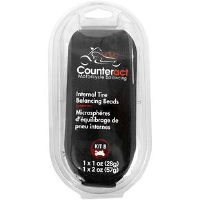 Counteract KIT-B Motorcycle Do It Yourself Tire/Wheel Balancing Beads Kit - (1) 1oz (1) 2oz DIY Bead Bags, (2) Valve Caps and Cores, (1) Core Remover, Injector Bottle