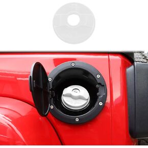 PDKLIN for Wrangler Gas Cap Cover Trim Compatible with Jeep Commander 2006-2010 Jeep Wrangler JK JL 2007-2023 White Exterior Accessories