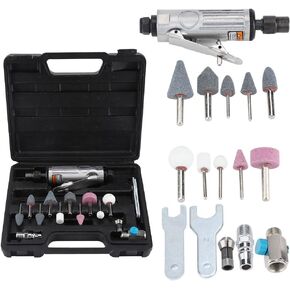 KIMISS 16Pcs Air Die Grinder Pneumatic Grinding Tool Air Grinder Polishing Engraving Kit 1/4" 1/8"