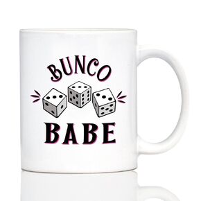 Bunco Babe Coffee Mug - Bunco Decor and Bunco Gifts for Women - 11oz White Ceramic Mug