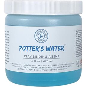 Penguin Pottery - Potter's Water - Increases Strength of Clay Bindings - Prevents Cracks and Flaws in Handmade Pottery - 16 floz 473 ml