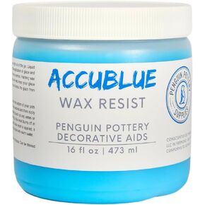 Penguin Pottery - AccuBlue Premium Ceramic Wax Resist for Pottery Glaze, Ceramic Slip Clay, and Ceramic Glazes - Alternative to Latex Resist for Pottery - Ceramic Sealant for Pottery - 1 Pint | 473 ml