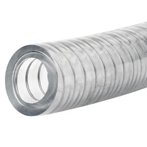 USA Sealing ZUSA-HT-3230 FDA Steel Wire Reinforced PVC Tubing, 1/2" ID, 3/4" OD, 5' Length