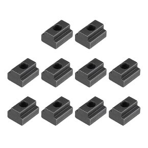 uxcell M10 Thread T Slot Nuts, Alloy Steel Black Oxide Finish Grade 8.8 Tapped Through Slot T-Nuts Furniture 10Pcs