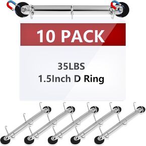 10 Pack 3 Ring Binder Mechanism 1.5 inch Magnetic Hanging Binder Rings for Hanging 8.5 x 11 Inch Sheets of Paper Magnetic D Ring Binder Magnetic 3 Ring Binder Locking Mechanism D Shaped Binder Rings