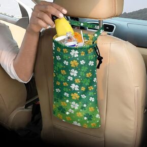 American Flag Car Trash Bag, Cute Car Garbage Bag, Hanging Car Trash Can with Adjustable Buckle and Drawstring, Portable Storage Organizer for Vehicle Front Seat, Back Seat, Headrest