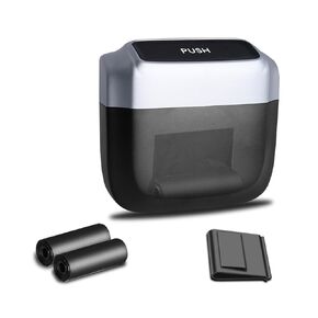 xiaoniu Car Trash Can with Lid - Universal Mini Leak-Proof Trash Can for Vehicles with 60 Trash Bags – Car Organizer and Storage for Car Office, Home – Front Seat Accessories (Black)
