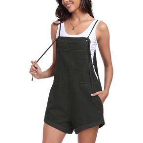 T1FE 1SFE Overall Shorts For Women Jean Casual Romper Spaghetti Straps Summer Fashion Jumpsuit with Pockets