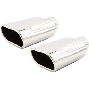 RP Remarkable Power, 2.5" Inlet 5.5" x 3" Outlet 9" Length Stainless Steel Rolled Edge Exhaust Tip, 2 Pack