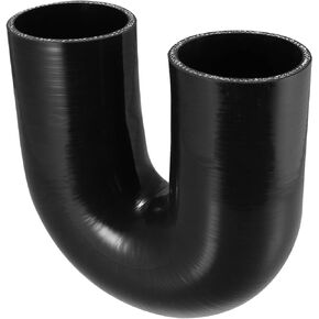 X AUTOHAUX 51mm 2" ID 180 Degree Silicone Reducer Hose Silicone Hose Coupler Intercooler Tube Black for Car Intercooler Intake Piping