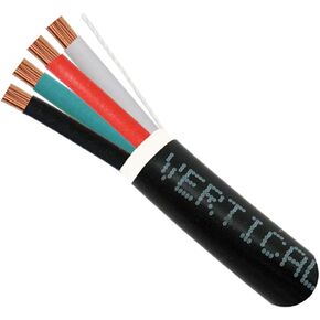 Direct Burial 14awg 4 Conductor Audio Cable - 500ft Black