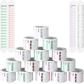 Sureio 15 Pieces Nurse Notepad Wristbands Waterproof Reusable Writable Erasable Silicone Memo Wrist Band Dry Erase Slap Wrist Strap with Gifts for Nurse Dementia ADHD (Classic List)
