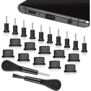 AILOVETECK USB C Dust Plug, Silicone USB C Plug Cover Charging Port Protector Cap with Cleaning Kit for iPhone 15 Series, Samsung Galaxy S23/S22/S21/S20, Note 20/10 and All Type C Devices