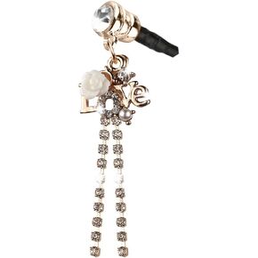 Monnel IP570-B LOVE HEART ROSE Charm Cell Phone Dust Plug For Cellphone with 3.5mm earphone jack