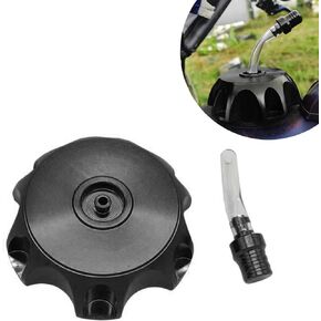 ZBGUN 1 PC Car Hexagonal Gas Fuel Tank Cap Ventilation Pipe, CNC Alloy Fuel Tank Cap with Breathing Valve, Universal for 50cc 70cc 90cc 110cc 125cc 140cc 150cc 160cc Pit Dirt Motor Bike (Black)