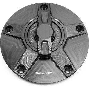 MC MOTOPARTS NIMBLE Black CNC 1/4 Quick Lock Fuel Cap Compatible with ZX-6R 2007-2017 Ninja ZX-6RR 08 09 10 11 12 13 14 15 16 17 ZX 636 RR 600