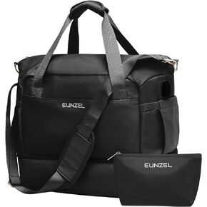 Small Gym Bag for Women, Travel Duffel Bag with Wet Pocket & Shoes Compartment Weekender Bag Tote Bag for Travel Workout Yoga,Green& Pink