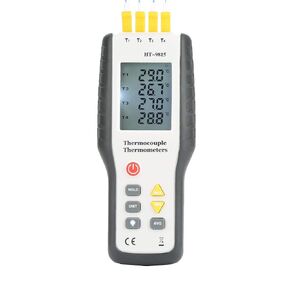 Thermocouple Thermometer 4 Channel K Type HT-9815 LCD Digital Thermometer Temperature Meter Tester with Storage Case, Measurement Range - 200°C~1372°C (-328°F ~ 2501°F)