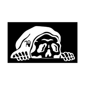 Creeper Skeleton Sticker Viynl Decal Sticker for Windows, Car Sticker | Cars Trucks Vans Laptops, Bumper Sticker Size 5 Inches (BLACK)