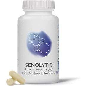 InfiniWell Senolytic Cellular Aging Optimization, 30 Capsules (30 Day Supply), Healthy Aging and Cellular Function Support Dietary Supplement, with Fisetin, Quercetin, Pterostilbene, Resveratrol