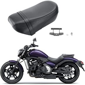 Motorcycle Rear Passenger Pillion Black Leather Seat Pad Fit for Kawasaki Vulcan S 650 VN650 2015-2022