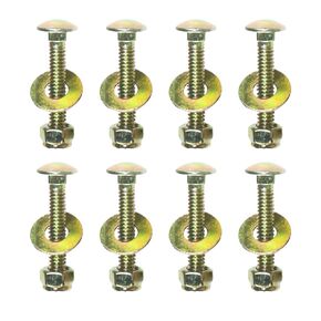 1/4" x 2" Carriage Bolt by Color Galvanization of Square Neck with Nylon Lock nut and Large Size Washer Assortment Kit,Carbon Steel,Grade 2.(8pcs Pack)