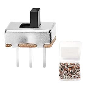 Mriuuod الشريحة التبديل SPDT 100 قطعة صغيرة مايكرو 3 مللي متر العمودي الشريحة التبديل 1P2T ل PCB اللوح الإلكتروني اردوينو in Kuwait