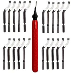 RyMarCool Deburring Tool 20 Blades 10+10 BOGO High-Speed Steel Swivel Blades Works on Metal, Resin, PVC Pipes, Copper, Plastic, and 3D Printed Edges, Plumbing, HVAC, Hobbists, and Artists.
