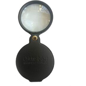 bnafes Magnifying Glass, 60mm 10X Pocket Folding Magnifier Loupe Magnifying Glass with Leather Case (Black)