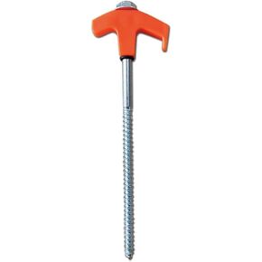 8" Screw in Tent Stakes - Ground Anchors Screw in, Screw in Tent Stakes Heavy Duty, Galvanized - Tent Pegs Camping Stakes, Metal Threaded Tent Spikes with Hex Head Driver and Storage Bags (8)