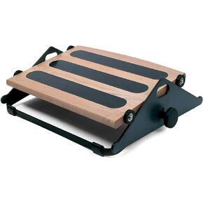 Humanscale FR300 Foot Rocker, Ergonomic Rocking Footrest for Under Desk, Smooth Gliding Experience with Ball Bearing Rollers, Adjustable Height, Durable Steel Frame, Natural Wood