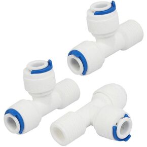 3pcs M13 Male Thread 1/4" Tube 3 Ways T Shaped Quick Connector