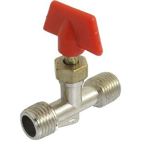 Silver Tone Metalic 1/4" PT Male Thread Output Hole 1/4" PT Input Hole Gas Valve